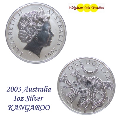 2003 Silver 1oz KANGAROO - Click Image to Close